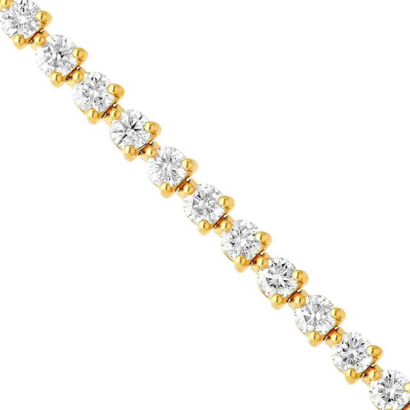14K Gold 5.00 Carat Natural Diamond Three Prong Tennis Bracelet