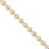 14K Gold 5.00 Carat Natural Diamond Three Prong Tennis Bracelet