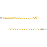 14K Two Tone Gold Paper Clip and Tennis Bracelet