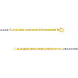 14K Two-Tone Gold 1.00 Carat Paper Clip and Tennis Bracelet