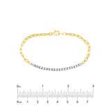 14K Two-Tone Gold 1.00 Carat Paper Clip and Tennis Bracelet