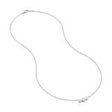 14K Gold Three Stone Bezel Pendant Necklace