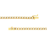 14K Gold Diamond Bezel Tennis Necklace