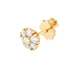 14K Gold 1.00 Carat Natural Diamond Cluster Stud Earrings