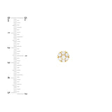 14K Gold 1.00 Carat Natural Diamond Cluster Stud Earrings
