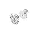 14K Gold 1.00 Carat Natural Diamond Cluster Stud Earrings