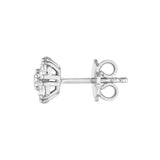 14K Gold 1.00 Carat Natural Diamond Cluster Stud Earrings