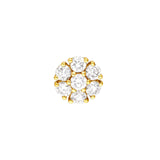 14K Gold 1.00 Carat Natural Diamond Cluster Stud Earrings