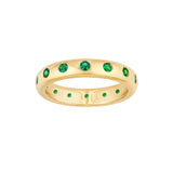 14K Gold Straight Emerald Eternity Band