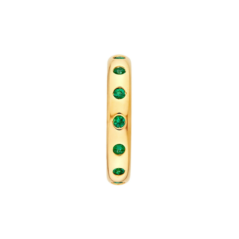 14K Gold Straight Emerald Eternity Band