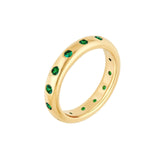 14K Gold Straight Emerald Eternity Band