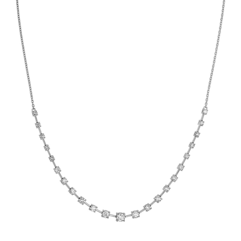 14K Gold Graduating Diamond Necklace