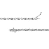 14K Gold Round and Marquise Shape Diamond Bezel Bracelet