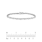 14K Gold Round and Marquise Shape Diamond Bezel Bracelet