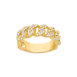 14K Gold Diamond Cuban Linked Band