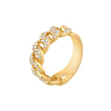 14K Gold Diamond Cuban Linked Band