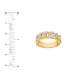 14K Gold Diamond Cuban Linked Band