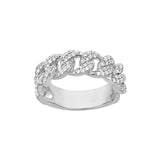 14K Gold Diamond Cuban Linked Band