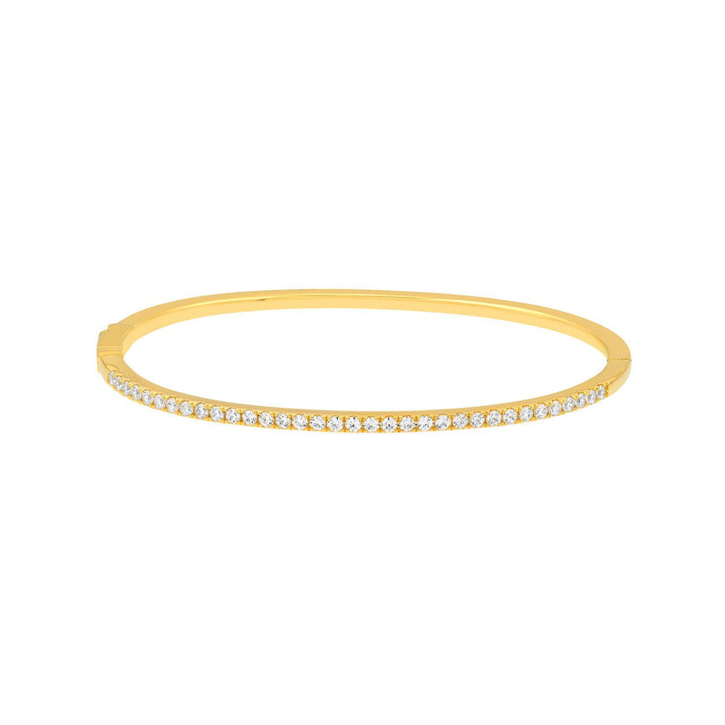 14K Gold 0.85 Carat Diamond Prong Set Bangle Bracelet