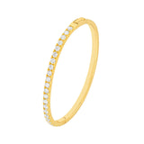 14K Gold 2.60 Carat Diamond Prong Set Bangle Bracelet