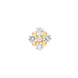14K Gold 2.5MM Diamond Flower Cluster Stud Earrings