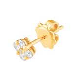 14K Gold 2.5MM Diamond Flower Cluster Stud Earrings