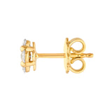 14K Gold 2.5MM Diamond Flower Cluster Stud Earrings