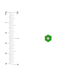 14K Gold Tsavorite and Diamond Flower Cluster Stud Earrings