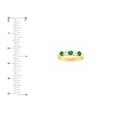 14K Gold 3.5MM 5 Stone Emerald and Diamond Band