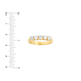 14K Gold 5 Stone Diamond Band