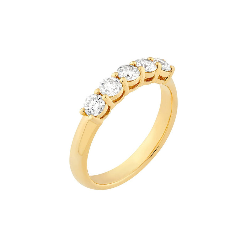 14K Gold 5 Stone Diamond Band