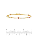 14K Gold Ruby Station Tennis Bracelet