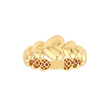 14K Gold Sideways Puffy Hearts Band