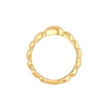 14K Gold Sideways Puffy Hearts Band