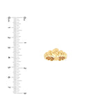 14K Gold Sideways Puffy Hearts Band