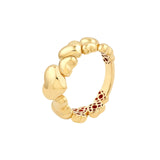 14K Gold Alternating Puffy Hearts Band