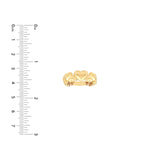14K Gold Alternating Puffy Hearts Band