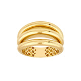 14K Gold Three Row Cuff Ring