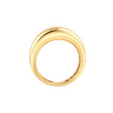 14K Gold Three Row Cuff Ring