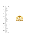 14K Gold Three Row Cuff Ring