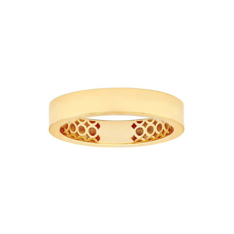 14K Gold 4MM Flat Gold Band
