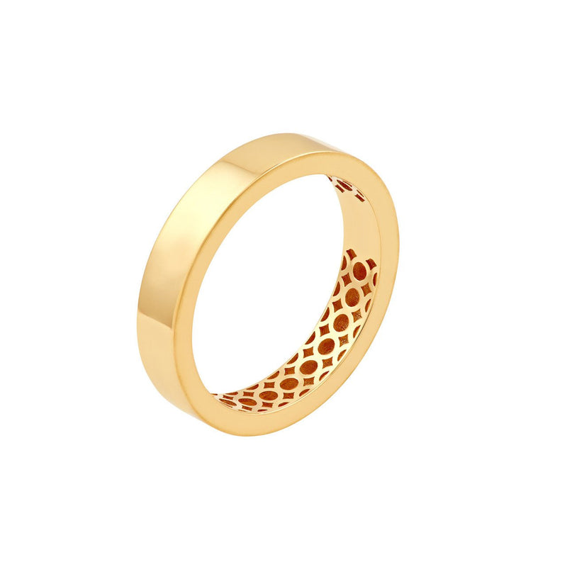 14K Gold 4MM Flat Gold Band