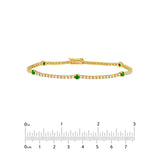 14K Gold Emerald Station Tennis Bracelet