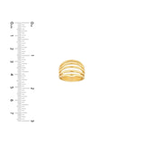 14K Gold Five Row Cuff Ring