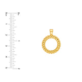 14K Gold Twisted Rope Open Circle Pendant
