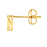 14K Gold Fluted Round Stud Earrings