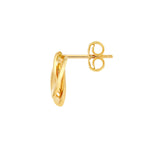 14K Gold Open Tri Knot Love Stud Earrings