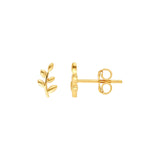 14K Gold Leaf Branch Stud Earrings