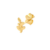 14K Gold Leaf Branch Stud Earrings