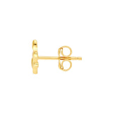 14K Gold Leaf Branch Stud Earrings